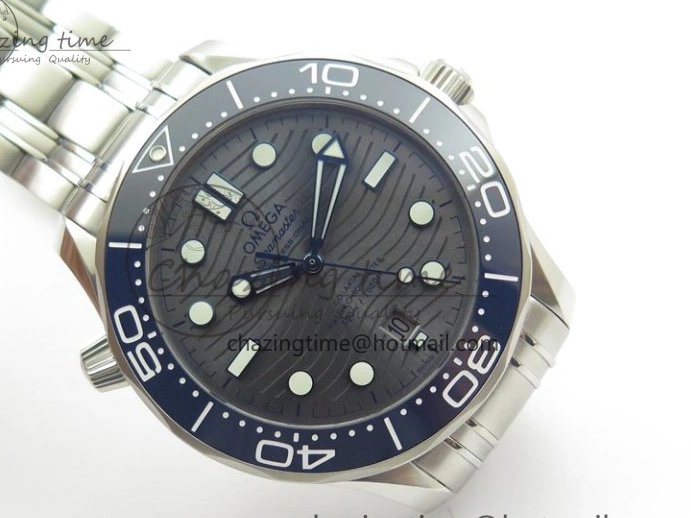 0401 Seamaster Diver 300M ORF 1:1 Best Edition Blue Ceramic Gray Dial on SS Bracelet A HighQuality 7867